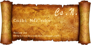 Csibi Nándor névjegykártya